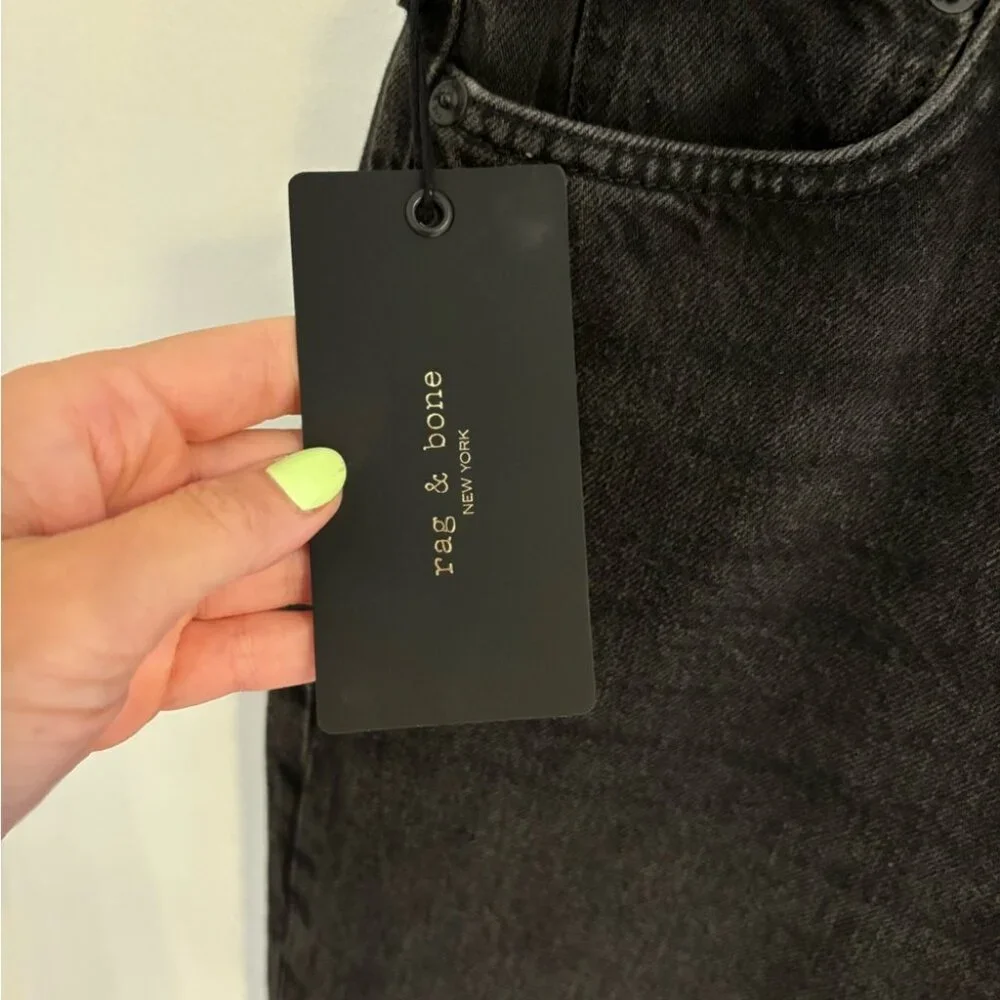 Rag & Bone Black Alex High-Rise Straight Jeans NWT - Picture 10 of 13